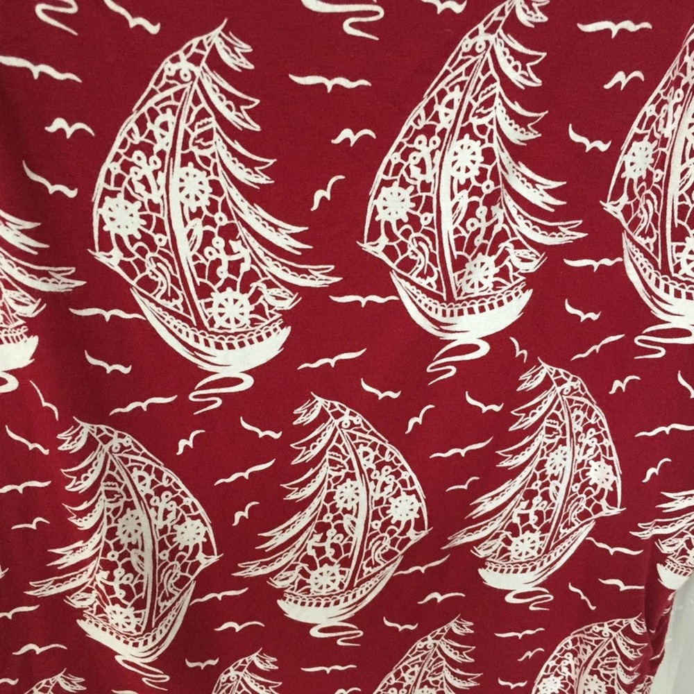 Lands' End Red & White Sailboat Print Dress - Picture 16 of 16